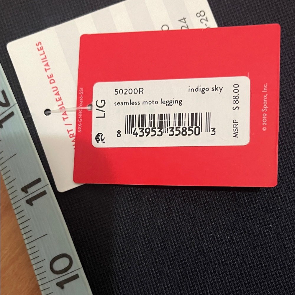 Spanx Indigo Sky Blue Seamless Moto Leggings Large NWT High Waisted Compression - Picture 10 of 11
